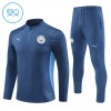 Manchester City Training Sweatshirts Quarter-zip 2024-25 Marine Für Kinder